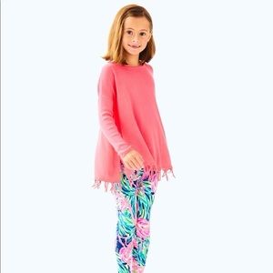 NWT Lilly Pulitzer Girls Mini Ramona Sweater XL Coral